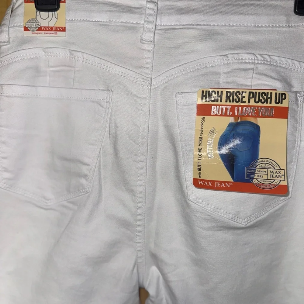 Wax Jean Women's High Rise White Jeans - Picture 4 of 5